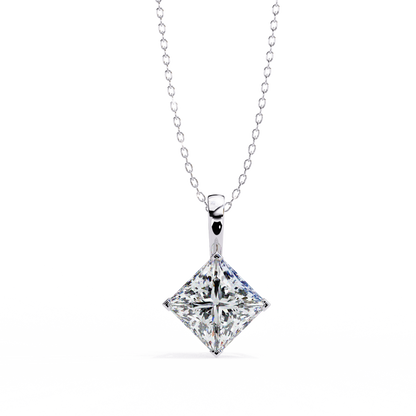 Royal Edge – Princess Cut Lab Diamond Chain Pendant
