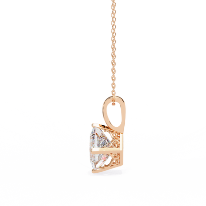 Royal Edge – Princess Cut Lab Diamond Chain Pendant