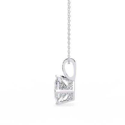 Royal Edge – Princess Cut Lab Diamond Chain Pendant