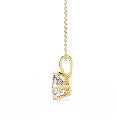 Royal Edge – Princess Cut Lab Diamond Chain Pendant