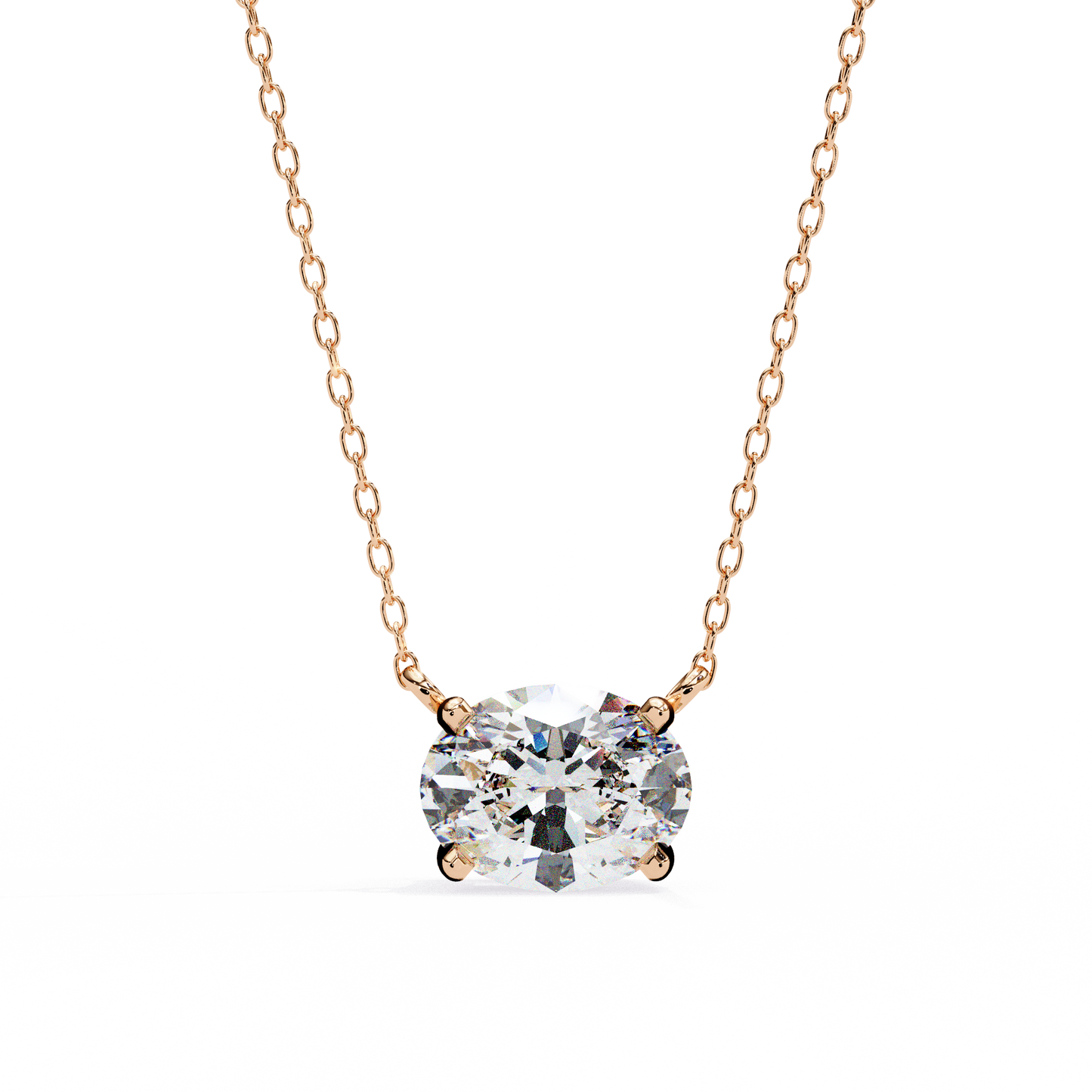 Oval Grace – Oval Cut Lab Diamond Solo Necklace