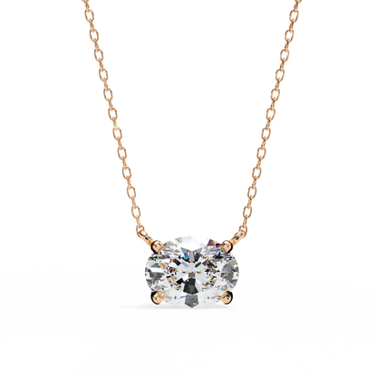 Oval Grace – Oval Cut Lab Diamond Solo Necklace
