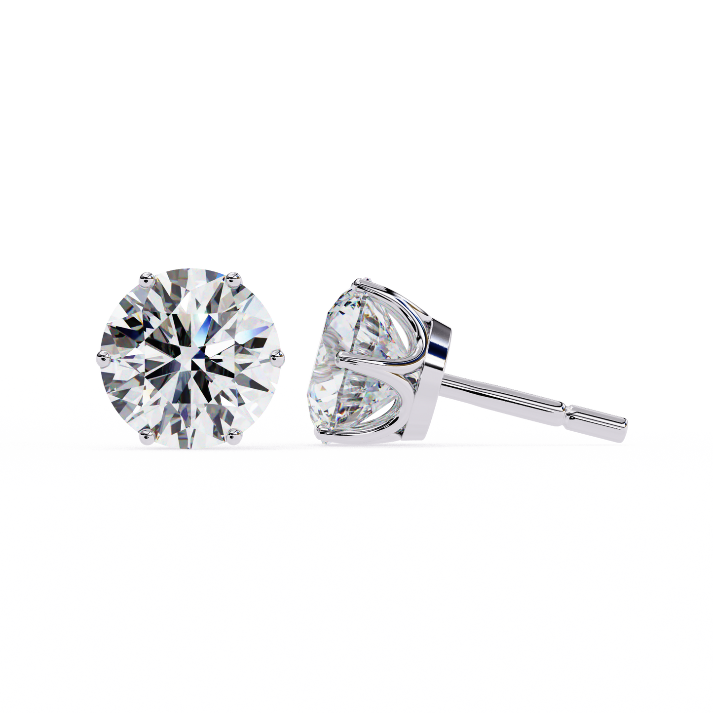 Nova Beam – Round Lab Diamond Radiant Stud Earrings