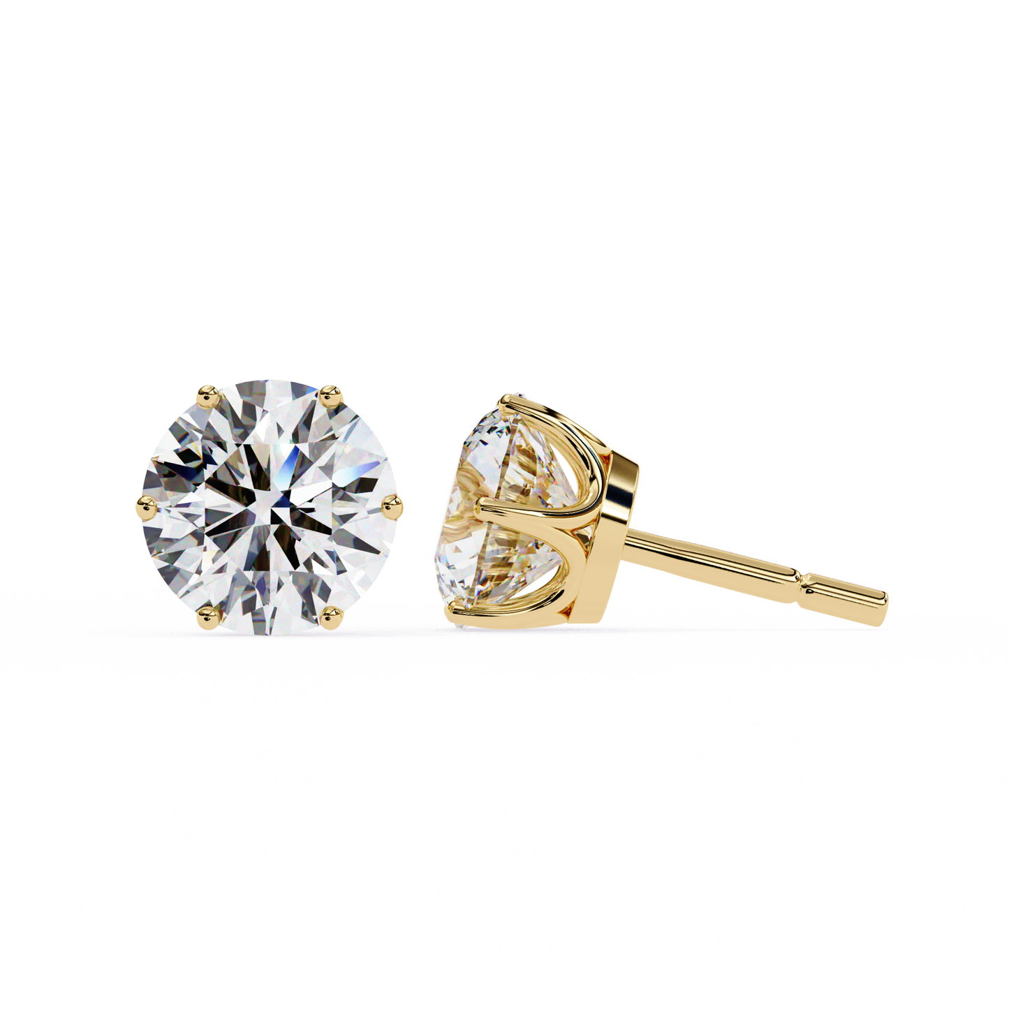 Nova Beam – Round Lab Diamond Radiant Stud Earrings