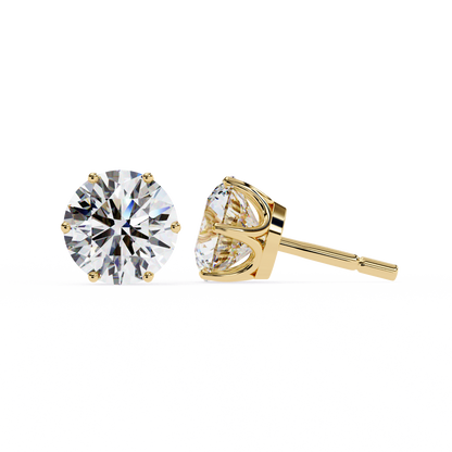Nova Beam – Round Lab Diamond Radiant Stud Earrings