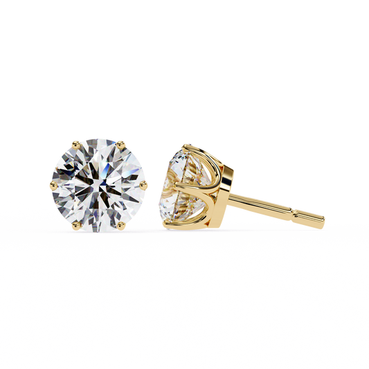 Nova Beam – Round Lab Diamond Radiant Stud Earrings
