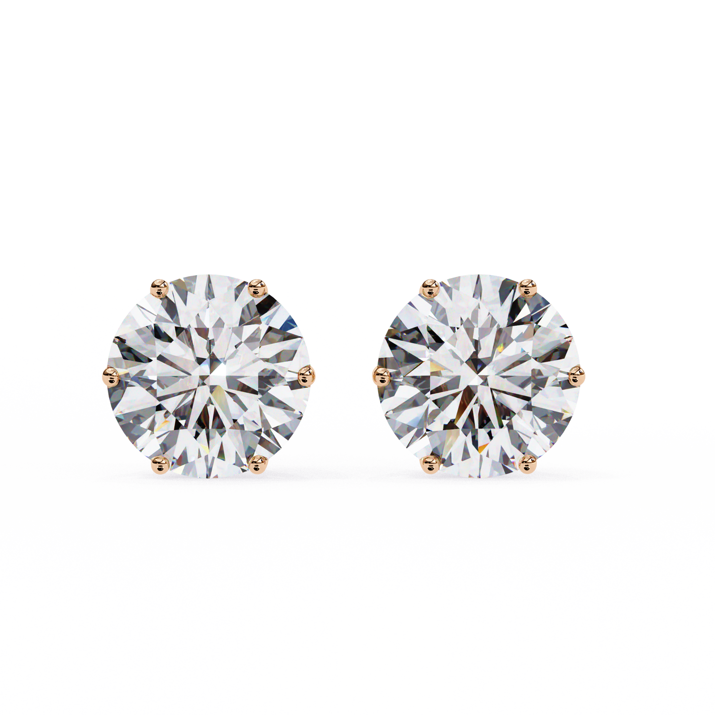 Nova Beam – Round Lab Diamond Radiant Stud Earrings