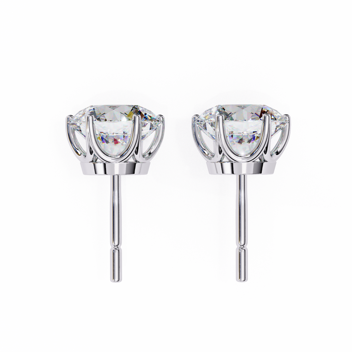 Nova Beam – Round Lab Diamond Radiant Stud Earrings
