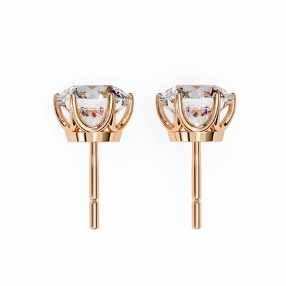 Nova Beam – Round Lab Diamond Radiant Stud Earrings
