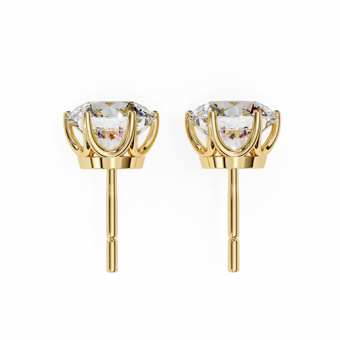 Nova Beam – Round Lab Diamond Radiant Stud Earrings