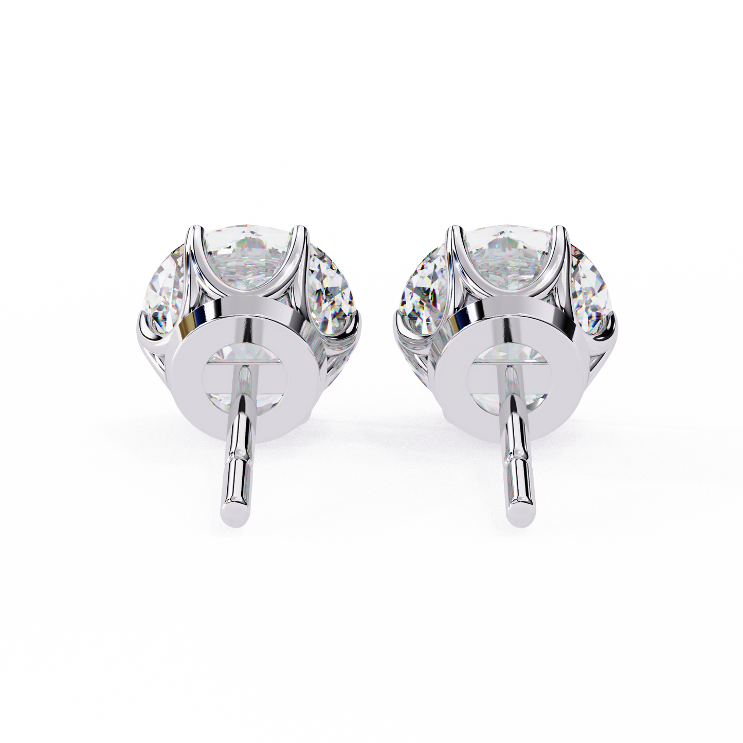 Nova Beam – Round Lab Diamond Radiant Stud Earrings