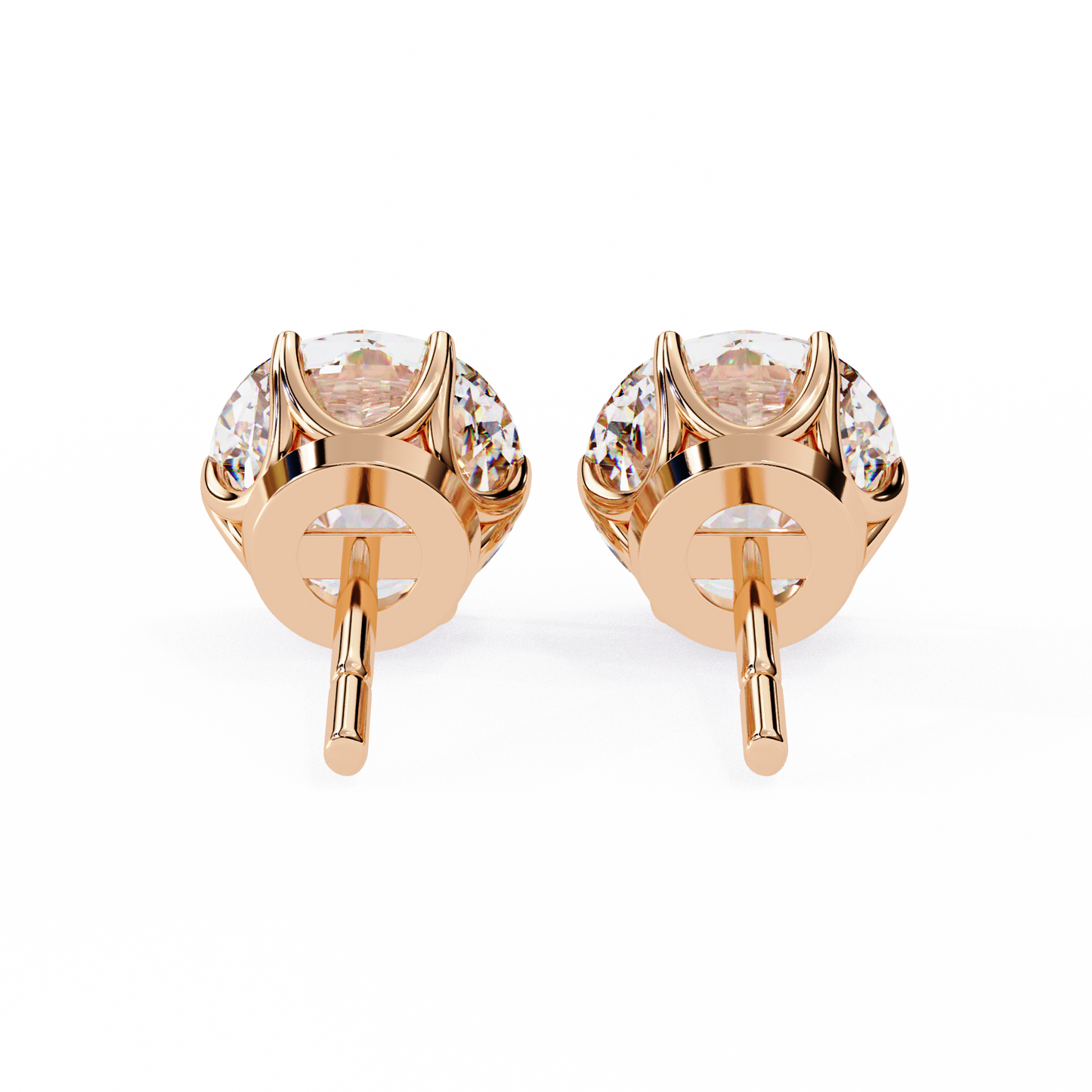 Nova Beam – Round Lab Diamond Radiant Stud Earrings