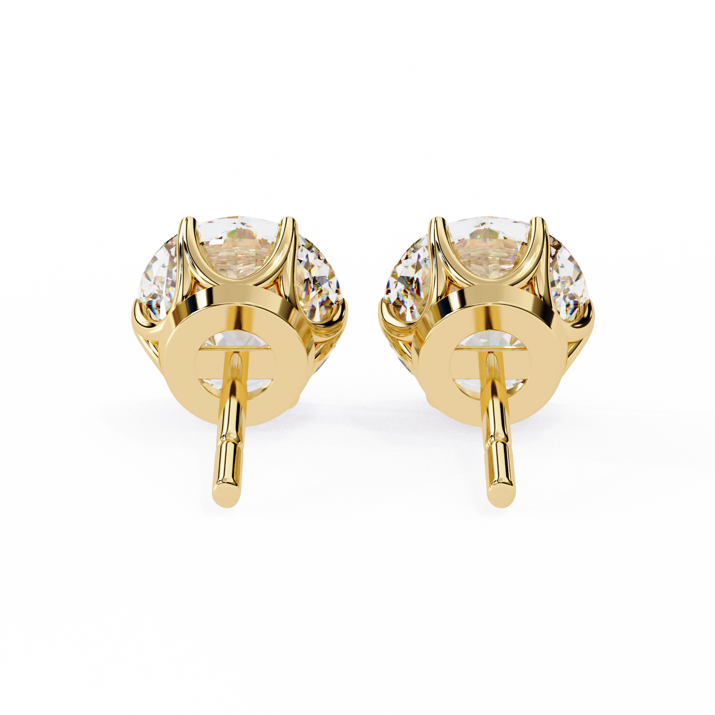Nova Beam – Round Lab Diamond Radiant Stud Earrings