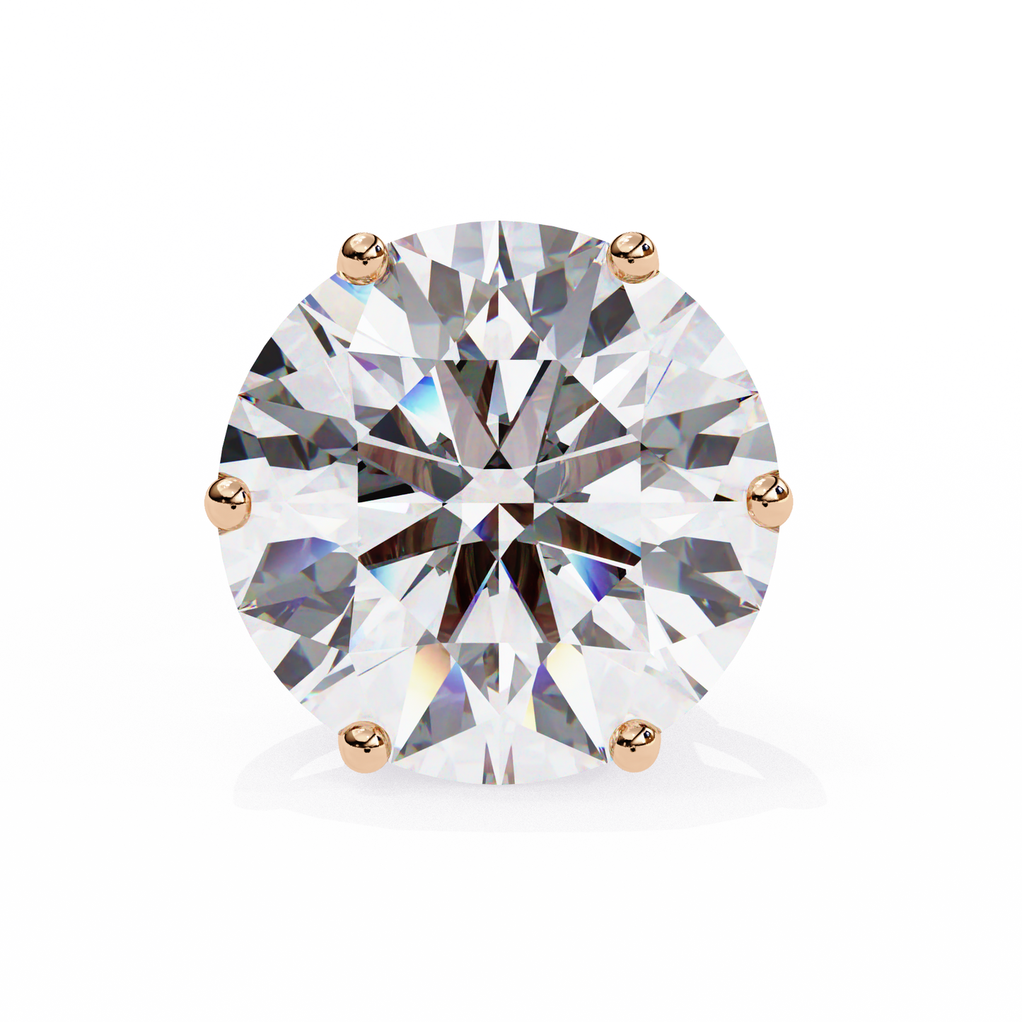 Nova Beam – Round Lab Diamond Radiant Stud Earrings