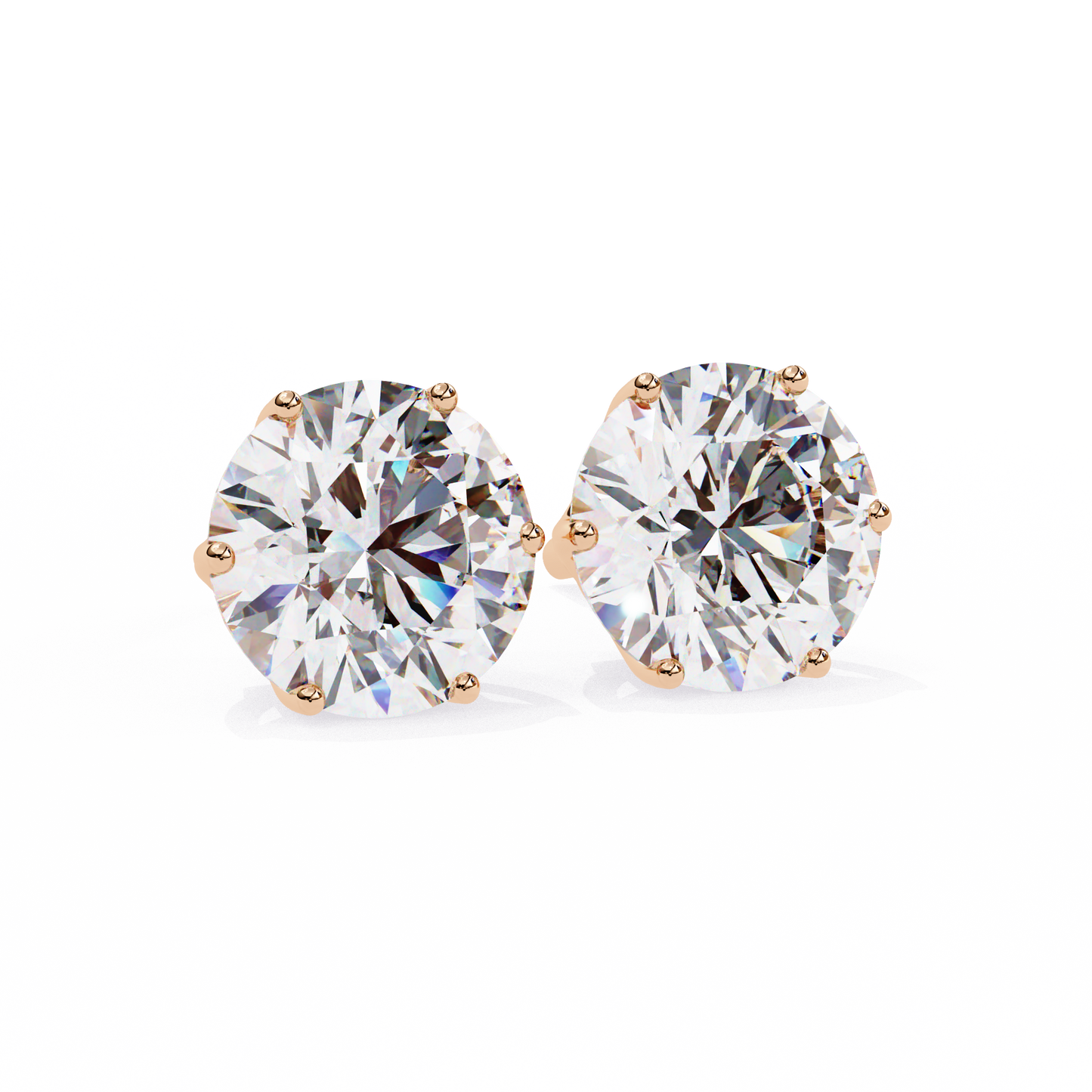 Nova Beam – Round Lab Diamond Radiant Stud Earrings