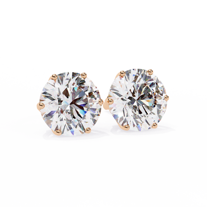 Nova Beam – Round Lab Diamond Radiant Stud Earrings
