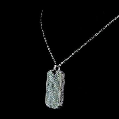 Diamond Tag – Round Diamond Pendant in 14K White Gold
