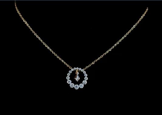 Mixed Round Diamond Pendant in 14K Yellow Gold