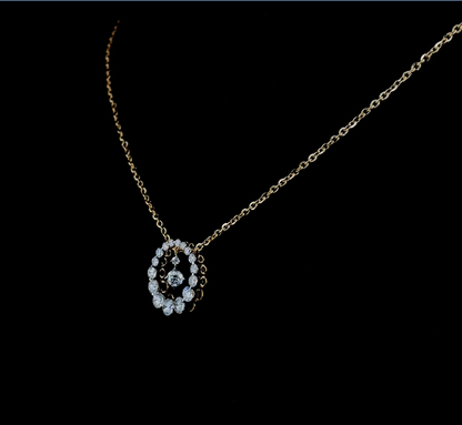 Mixed Round Diamond Pendant in 14K Yellow Gold