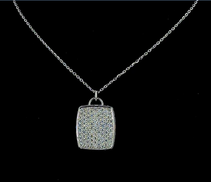 Icon Tag – Round Diamond Pendant in 14K White Gold