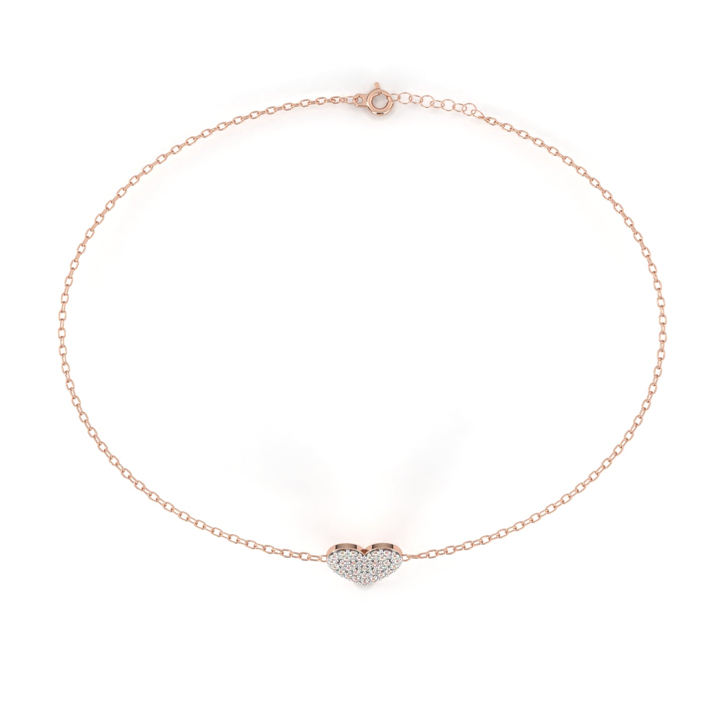 Heart Diamond Charm Bracelet