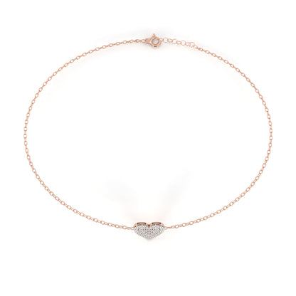 Heart Diamond Charm Bracelet
