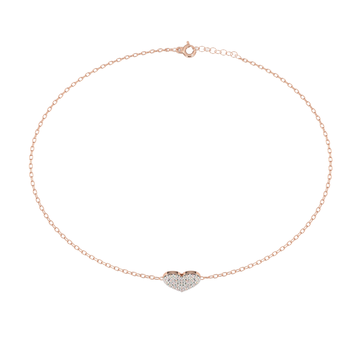 Heart Diamond Charm Bracelet