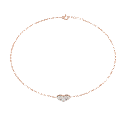 Heart Diamond Charm Bracelet