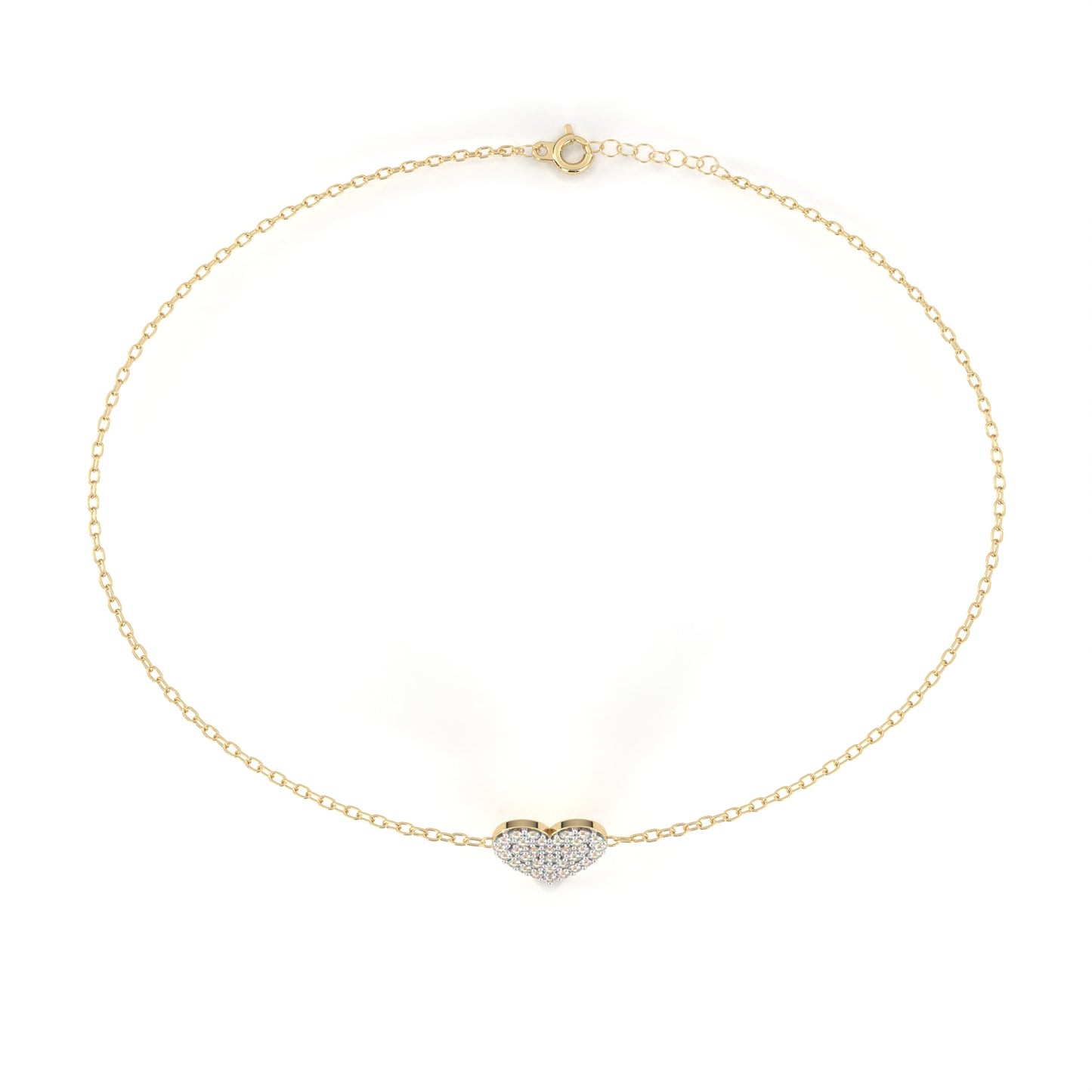Heart Diamond Charm Bracelet