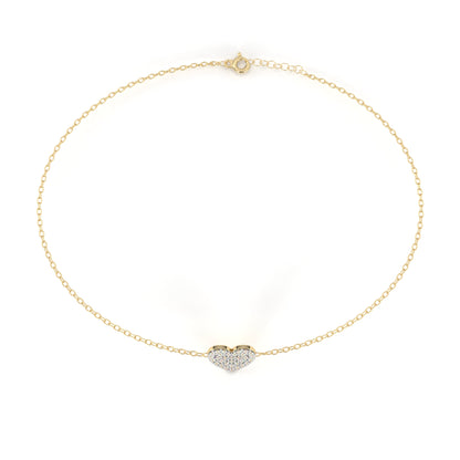 Heart Diamond Charm Bracelet