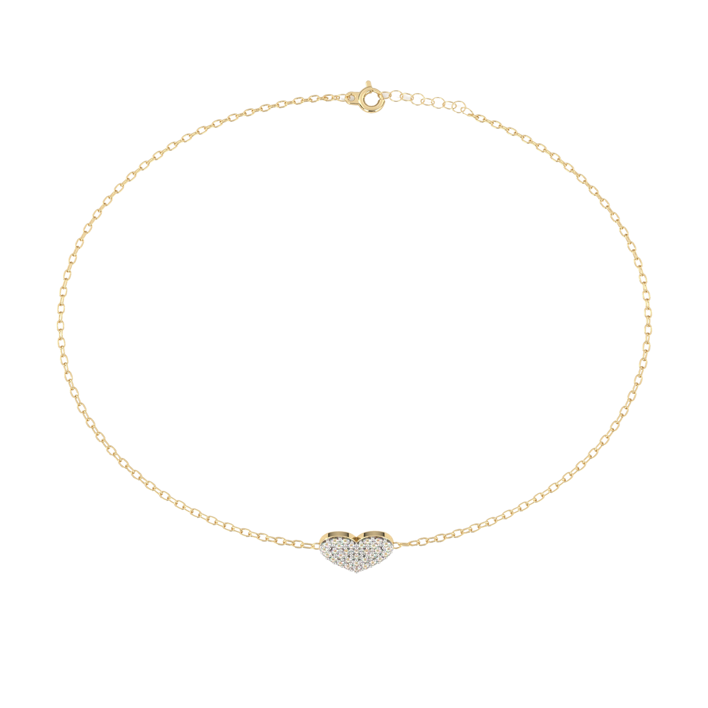 Heart Diamond Charm Bracelet