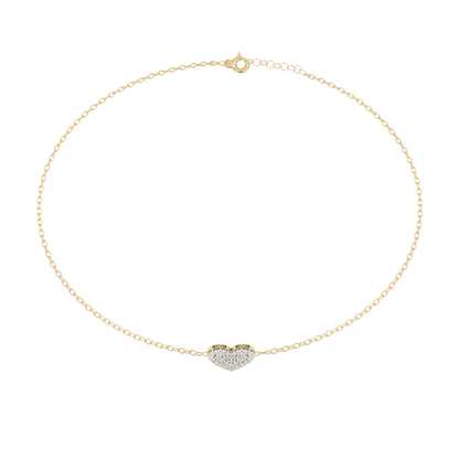 Heart Diamond Charm Bracelet