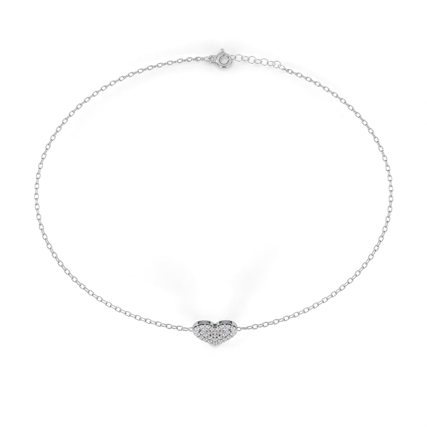 Heart Diamond Charm Bracelet