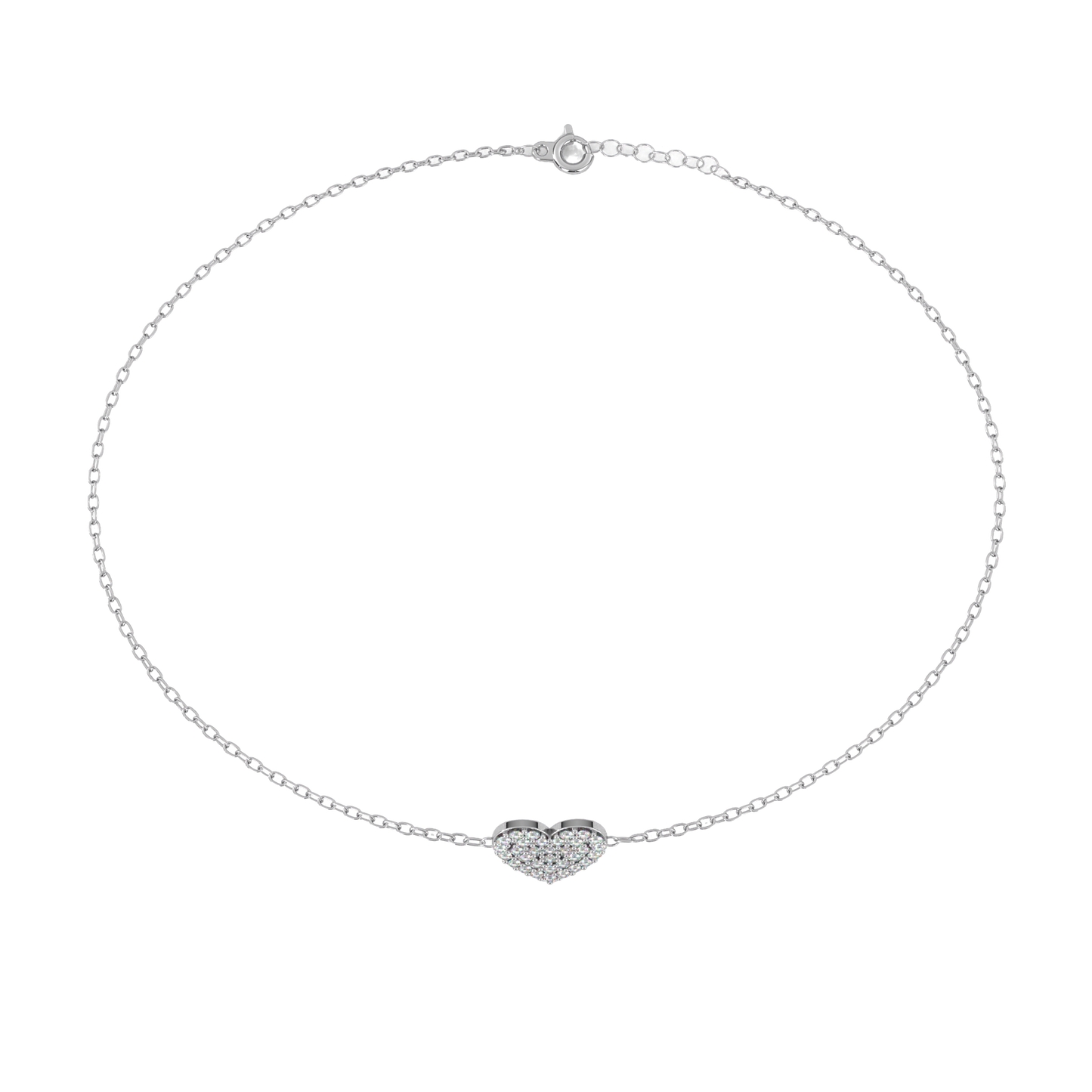 Heart Diamond Charm Bracelet