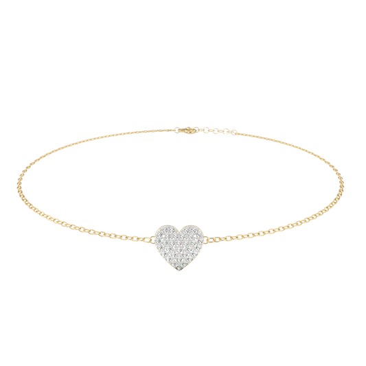 Heart Diamond Charm Bracelet