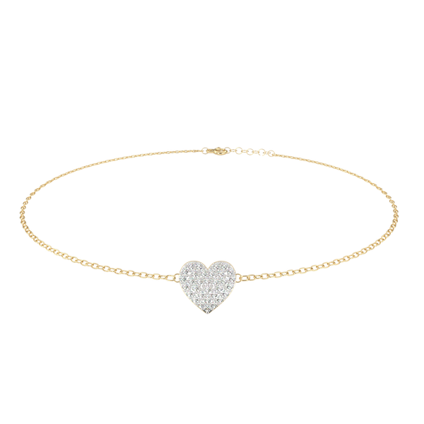 Heart Diamond Charm Bracelet
