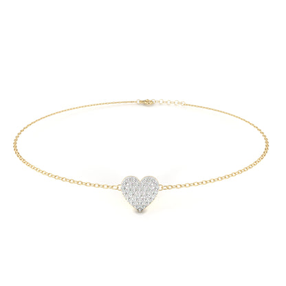 Heart Diamond Charm Bracelet