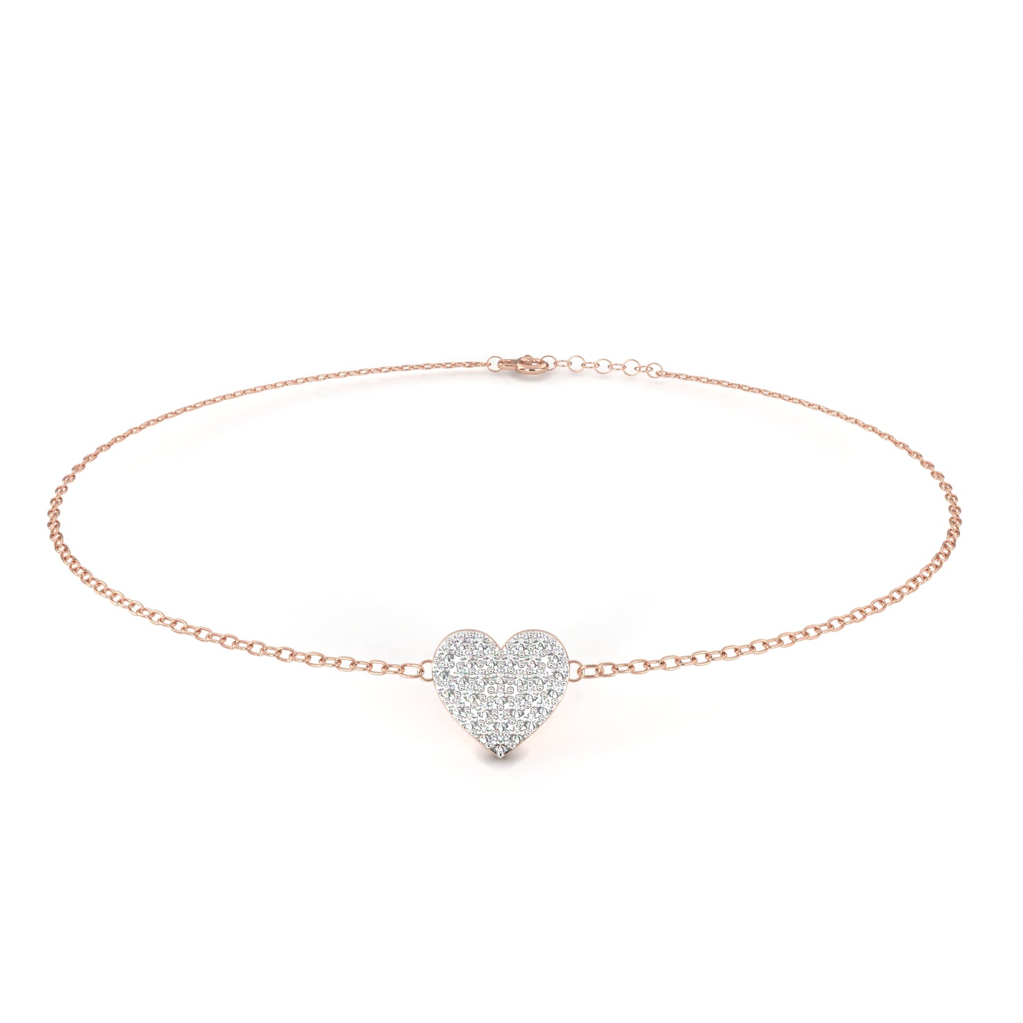 Heart Diamond Charm Bracelet