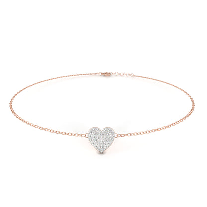 Heart Diamond Charm Bracelet
