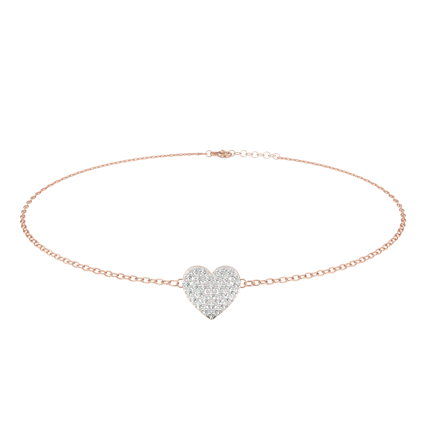 Heart Diamond Charm Bracelet