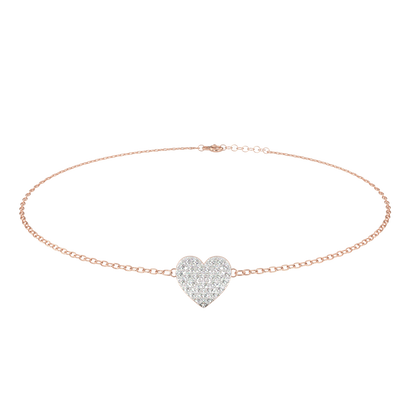 Heart Diamond Charm Bracelet