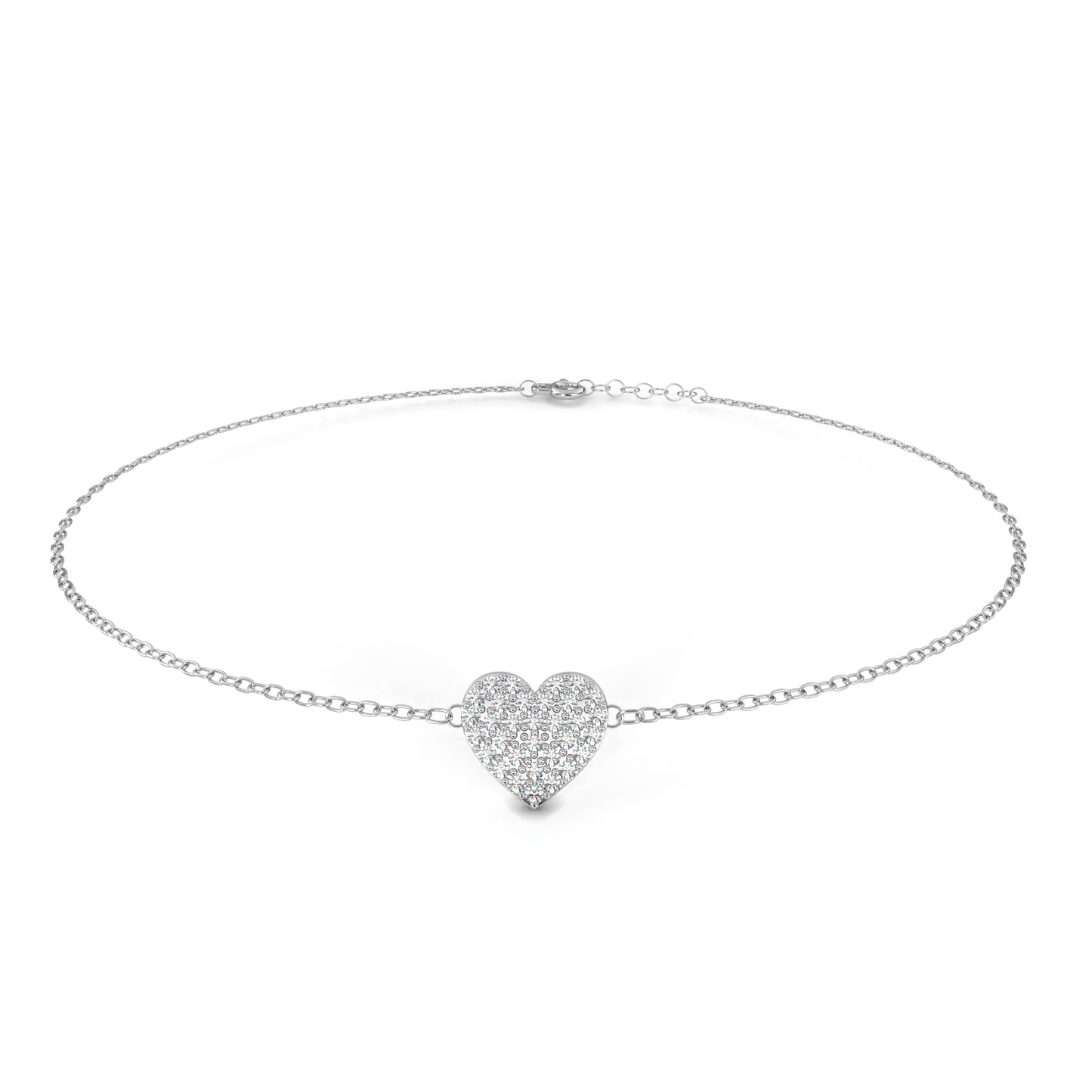 Heart Diamond Charm Bracelet