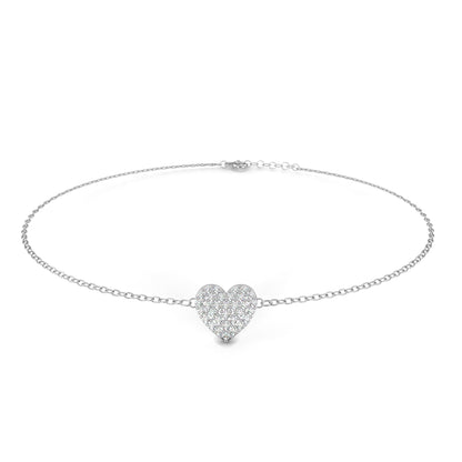 Heart Diamond Charm Bracelet