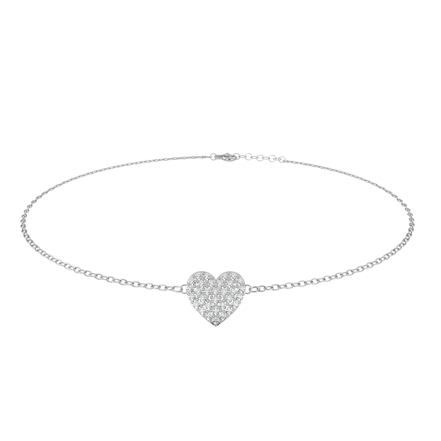 Heart Diamond Charm Bracelet
