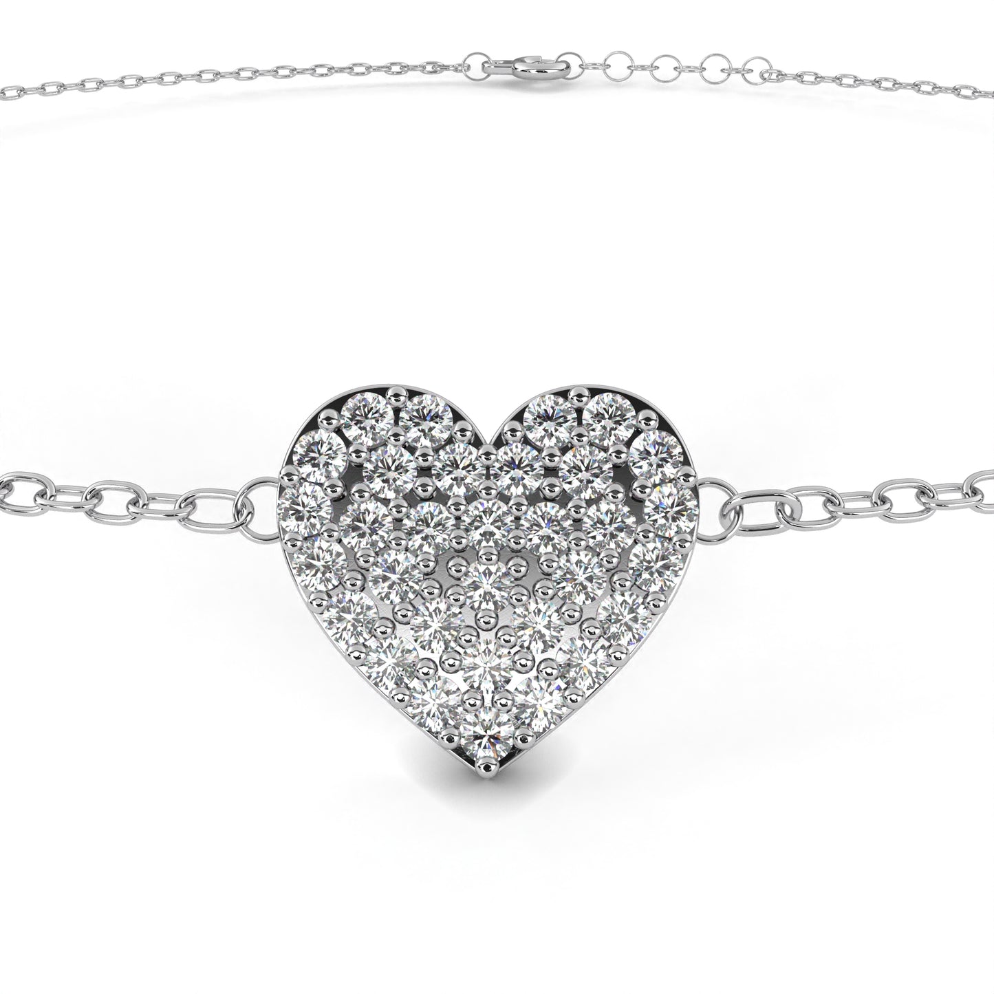 Heart Diamond Charm Bracelet