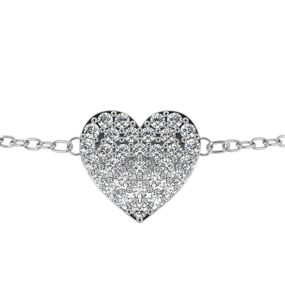 Heart Diamond Charm Bracelet