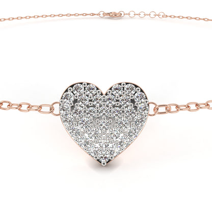 Heart Diamond Charm Bracelet