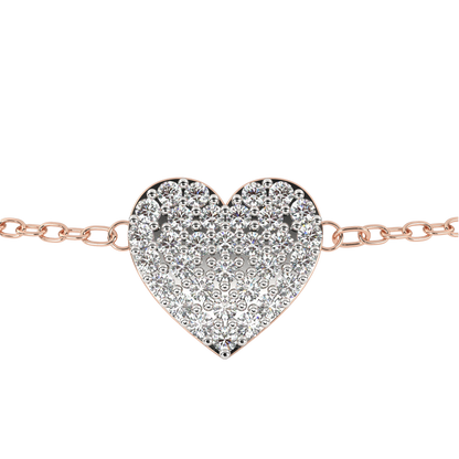 Heart Diamond Charm Bracelet