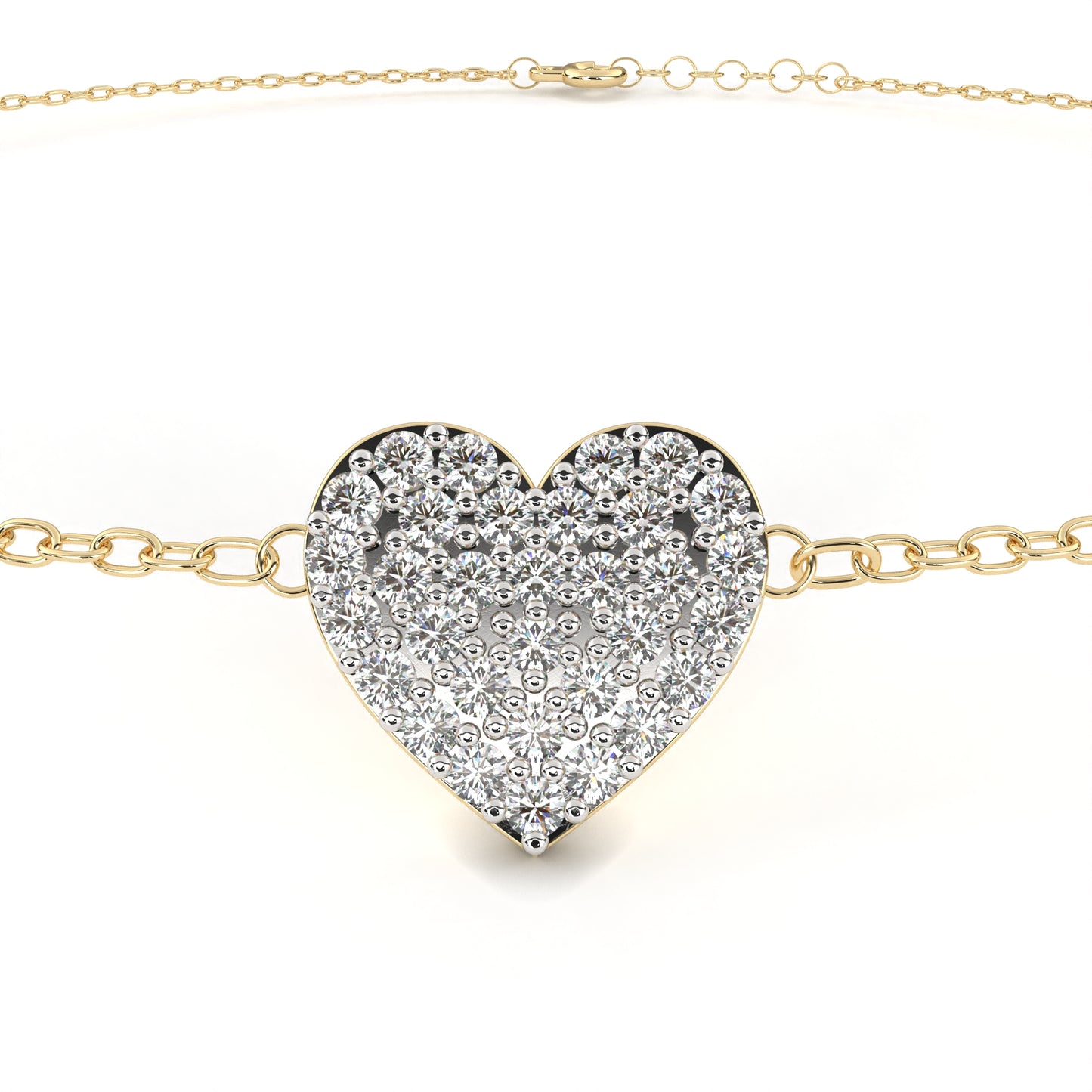 Heart Diamond Charm Bracelet