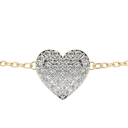 Heart Diamond Charm Bracelet